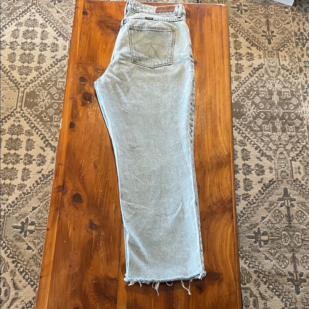 Women's Light blue high rise rodeo straight crop